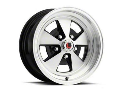 Legendary Wheel Flat 5 Gloss Black Machined Wheel; 15x7; 4.55mm Offset (66-71 Ranchero)