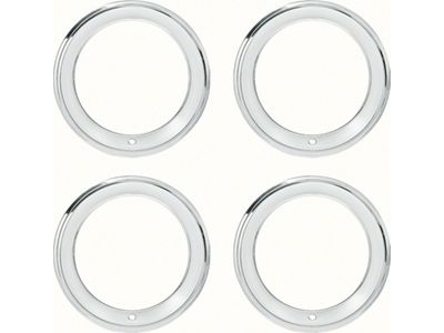 15x7 Rally Wheel Trim Ring Set with 2-5/8-Inch Deep Step Lip; Stainless Steel (65-81 Biscayne, Brookwood, Caprice, Impala, Kingswood, Townsman)