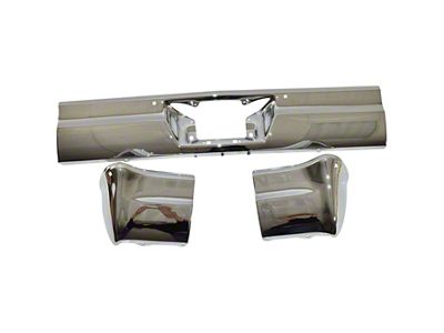 3-Piece Rear Bumper; Chrome (1965 Impala)