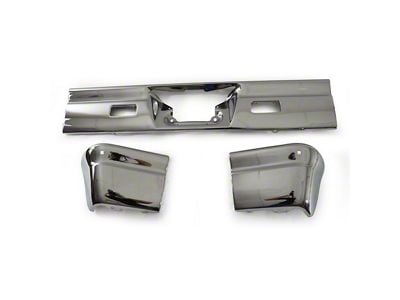 3-Piece Rear Bumper; Chrome (1966 Impala)