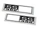 Front Side Marker Bezels with SS 396 Logo; Chrome with Black and White Background (1968 Biscayne, Caprice, Impala)