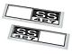 Front Side Marker Bezels with SS 427 Logo; Chrome with Black and White Background (1968 Biscayne, Caprice, Impala)