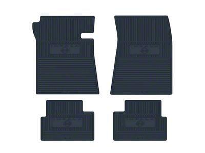 Vinyl Floor Mats with Impala SS Logo; Dark Blue (61-64 Impala)