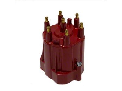 Liland Global Distributor Cap; Red; Brass Contact (82-84 2.8L Camaro)