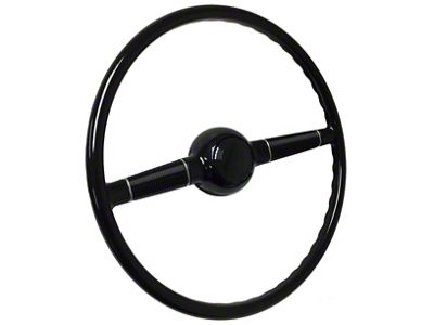 LimeWorks 16-Inch Forty Steering Wheel with Banjo Taper and Key Adapter; Black (28-31 Model A, Model AA)