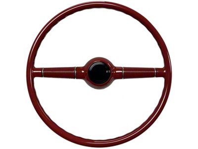 LimeWorks 16-Inch Forty Steering Wheel with Banjo Taper and Key Adapter; Red (28-31 Model A, Model AA)