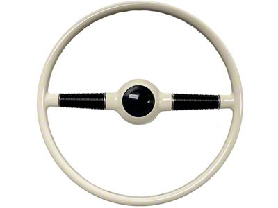 LimeWorks 16-Inch Forty Steering Wheel with Banjo Taper and Key Adapter; White and Black (28-31 Model A, Model AA)