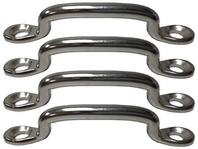 LimeWorks Hood Strap Footman Loops; Stainless Steel (28-31 Model A, Model AA)