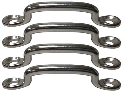 LimeWorks Hood Strap Footman Loops; Stainless Steel (32-48 Ford Car, Ford Truck)