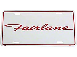 Logo License Plate / White With Red' Fairlane