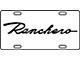 Logo License Plate / White With Red Ranchero