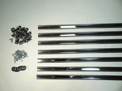 MAR-K Bed Strips with Hidden Fasteners; Unpolished Stainless (Late 55-57 Chevrolet/GMC Truck Stepside w/ 7-Foot Bed)