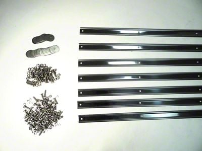 MAR-K Bed Strips with Standard Bolts; Unpolished Stainless (Late 55-59 Chevrolet/GMC Truck Stepside w/ Short Bed)