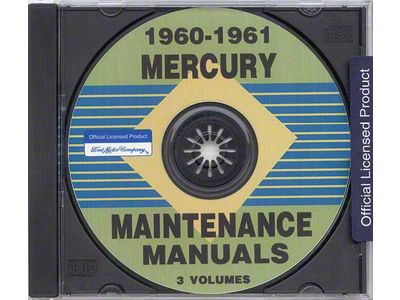 1960-1961 Mercury Maintenance Manuals; 3 Volumes (CD-ROM)