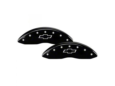 MGP Brake Caliper Covers with Bowtie Logo; Black; Front Only (97-00 C2500, C3500)