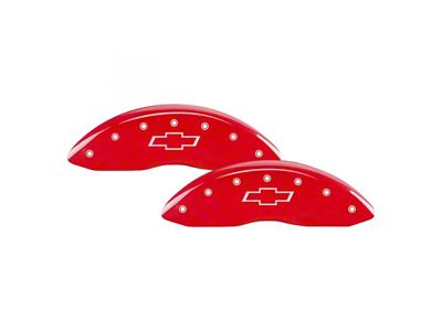 MGP Brake Caliper Covers with Bowtie Logo; Red; Front Only (97-00 C2500, C3500)