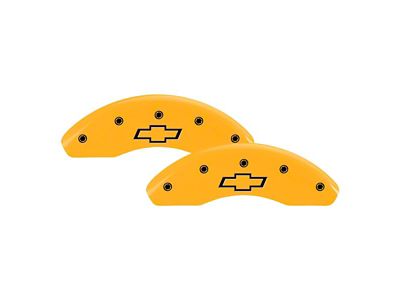 MGP Brake Caliper Covers with Bowtie Logo; Yellow; Front Only (97-00 C2500, C3500)