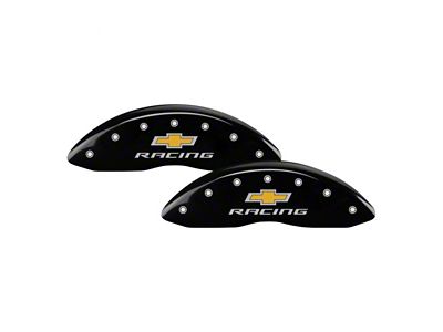 MGP Brake Caliper Covers with Chevy Racing Logo; Black; Front and Rear (88-96 Corvette C4)