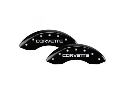 MGP Brake Caliper Covers with Corvette Logo; Black; Front and Rear (88-96 Corvette C4)