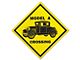 Model A Crossing Sign - Coupe - 19 X 19 - Black Print On Yellow Background