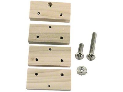 Model A Ford Hood Shelf Block Set - Wood With Hardware - 28Pieces