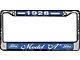 Model A Ford License Plate Frames - White Lettering With Blue Background - Model A Ford 1928