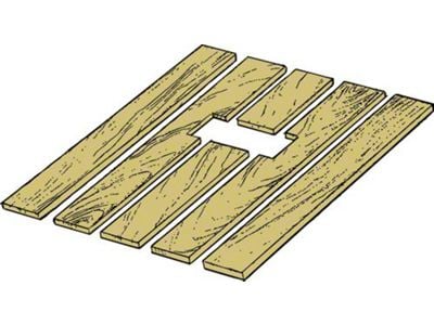 Model A Ford Pickup Bed Sub-Flooring Wood Kit - 6 Pieces - For Wide Bed - Oak (Used on Late 1931 Model A Ford Pickups)