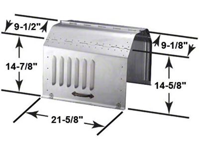 Model T Ford Hood - Steel - Pressed Steel Handles - Louvered Side Panels - Leather Lacing With Clips