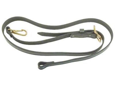 Model T Ford Top To Windshield Straps - Black Leather - Brass Buckles & Hooks