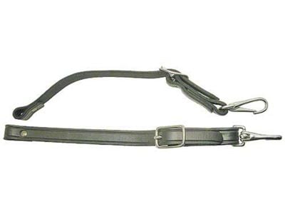 Model T Ford Top To Windshield Straps - Black Leather - Nickel Buckles & Hooks - Replacement Style