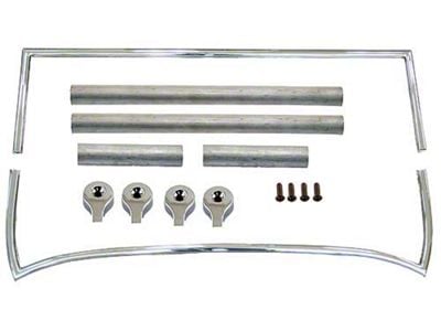 Model T Ford Windshield Frame Kit - Chrome Plated Version Of WSK6 - Upper Frame 38-1/2 X 10-1/2 - Lower Frame 35 X 9-3/4