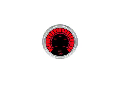 LED Analog Bargraph Oil Temperature Gauge; 2-1/16-Inch; Red; 140-340 Degrees (Universal; Some Adaptation May Be Required)