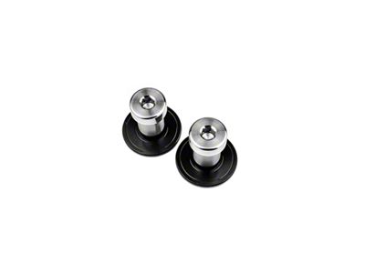 1/2-Inch-13 GM Door Striker Bolt Kit; Aluminum Striker Plate Style 1; Black Anodized (73-76 Monte Carlo)