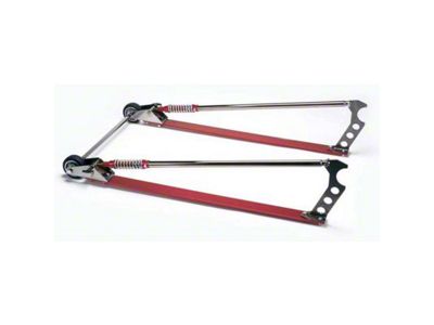 Moroso Professional Wheel-E-Bars; Red/Chrome (Universal; Some Adaptation May Be Required)