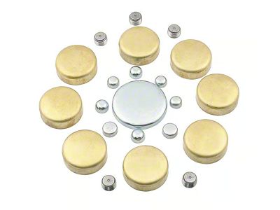 Mr. Gasket Brass Freeze Plug Kit (55-91 Small Block V8 Corvette C1, C2, C3 & C4)