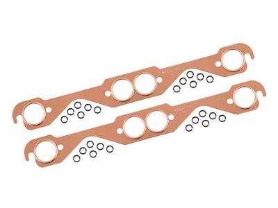 Mr. Gasket Copper Seal Header Gaskets; Round Ports (55-91 Small Block V8 Corvette C1, C2, C3 & C4)