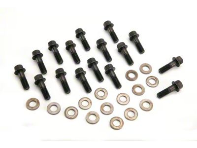 Mr. Gasket Intake Manifold Bolt Set; Super Flanged Head; Grade 5; Black (66-74 Big Block V8 Corvette C2 & C3)