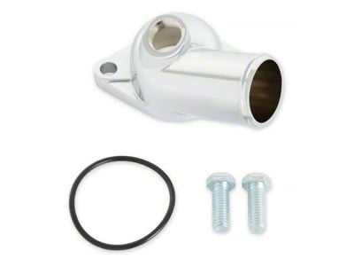 Mr. Gasket O-Ring Style Water Neck with 1/2-Inch NPT Vacuum Switch Port; Chrome (67-79 Corvette C3)