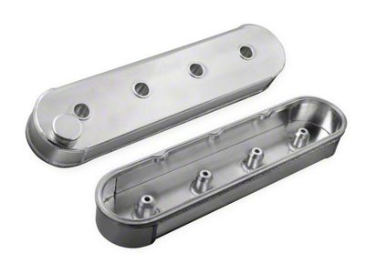 Mr. Gasket Fabricated Aluminum Valve Covers; Silver (99-02 5.7L Firebird)