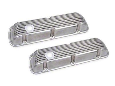 Mr. Gasket Cast Aluminum Valve Covers; Polished (77-79 V8 Thunderbird)