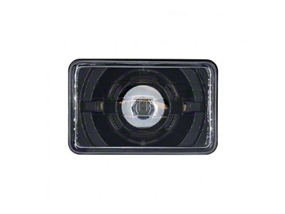 4x6-Inch Halogen Low Beam Projector Headlight; Black Housing; Clear Lens (Universal; Some Adaptation May Be Required)