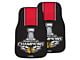 Carpet Front Floor Mats with Chicago Blackhawks 2015 NHL Stanley Cup Champions Logo; Black (Universal; Some Adaptation May Be Required)