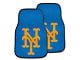 Carpet Front Floor Mats with New York Mets Logo; Blue (Universal; Some Adaptation May Be Required)