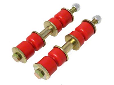 Front Adjustable Sway Bar End Links; 3-3/8 to 3-7/8-Inch; Red (64-66 Mustang, Excluding GT350)