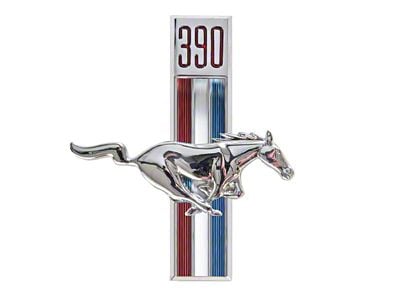 390 Running Horse Emblem; Passenger Side (67-68 Mustang)