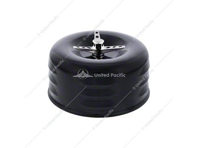 4-Inch Round Short Neck Louvered Air Cleaner with 3-Wing Screw for 2-5/16-Inch Neck Carburetors; Black (Universal; Some Adaptation May Be Required)