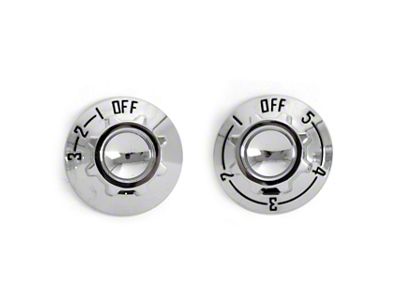 Air Conditioner Fan and Temperature Knob Set For Underdash Hang-On Unit (65-66 Mustang)