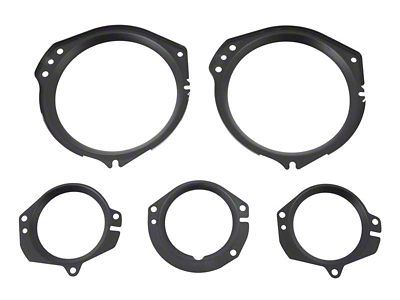 Dash Gauge Lense Retainer; 5-Piece; Black (67-68 Mustang)