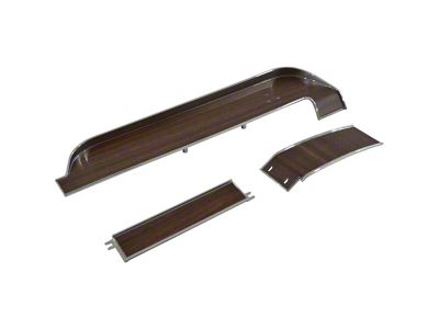 Dash Panel Trim Set with Metal Backed Woodgrain Inserts (1968 Mustang w/o A/C)