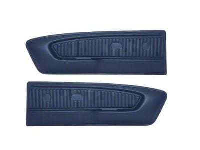 Deluxe Interior Pony Vinyl Door Panels; Light Blue (65-66 Mustang)